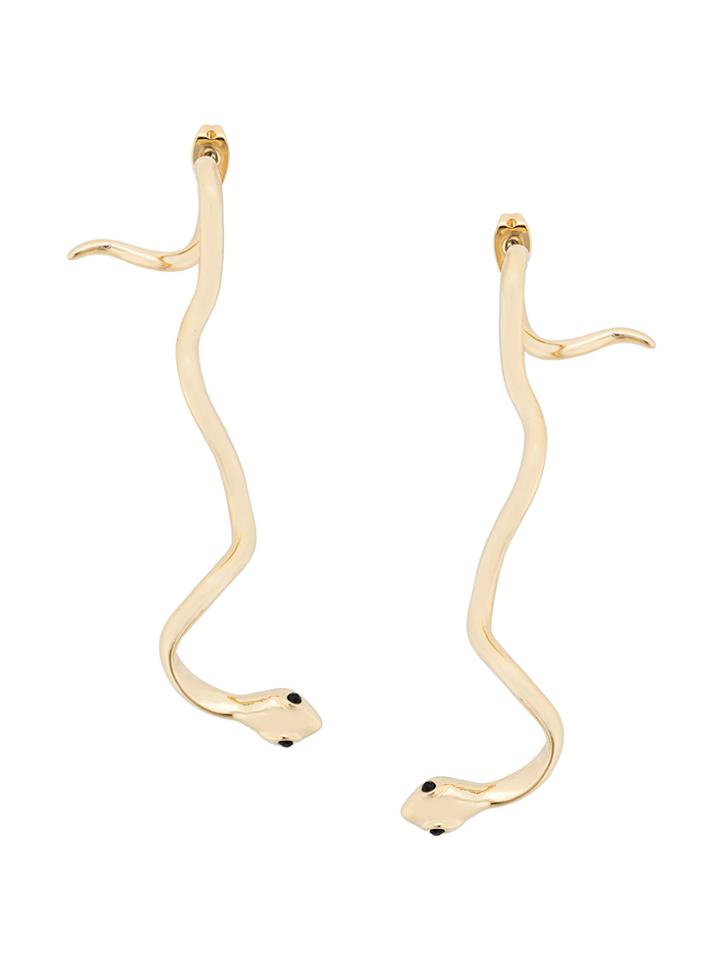 Federica Tosi Drop Snake Earrings - Metallic