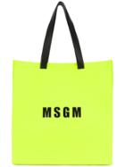 Msgm Logo Print Tote - Yellow & Orange