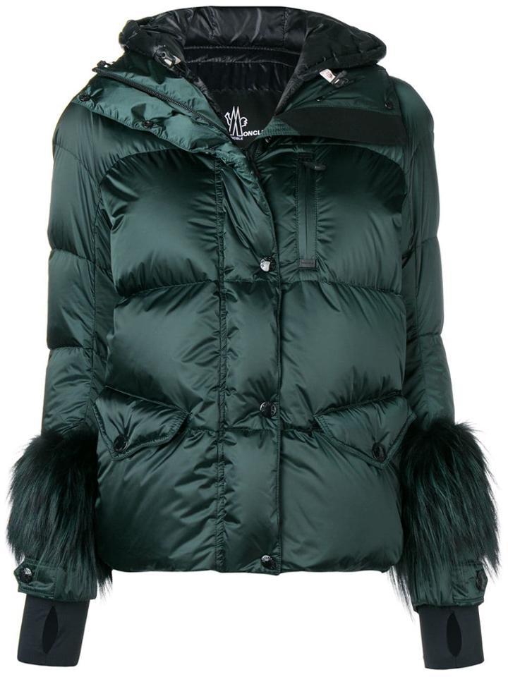 Moncler Grenoble Fur Cuffs Padded Jacket - Green