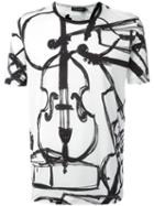 Dolce & Gabbana Cello Print T-shirt, Men's, Size: 46, White, Cotton