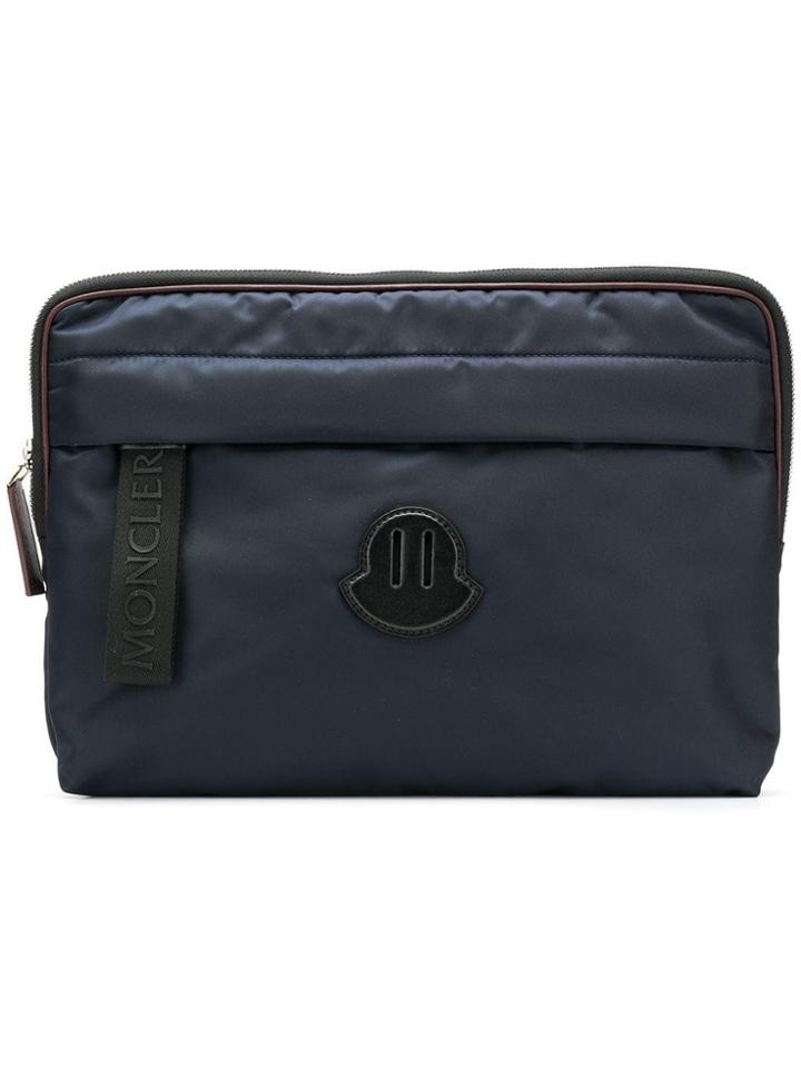 Moncler Logo Patch Clutch Bag - Blue