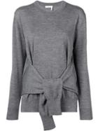 Chloé Fine Knit Tie-waist Top - Grey