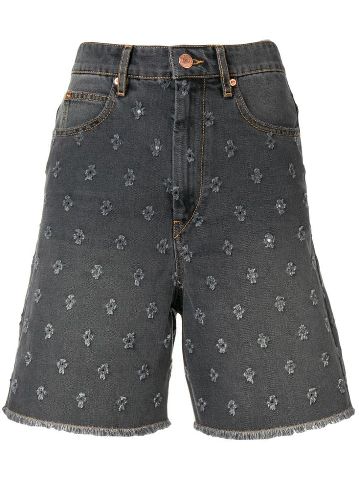 Isabel Marant Étoile Pattern Denim Shorts - Grey