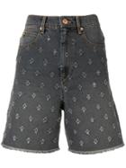 Isabel Marant Étoile Pattern Denim Shorts - Grey