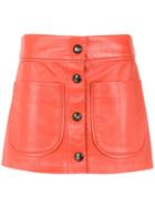 Andrea Bogosian Buttoned Leather Skirt - Yellow