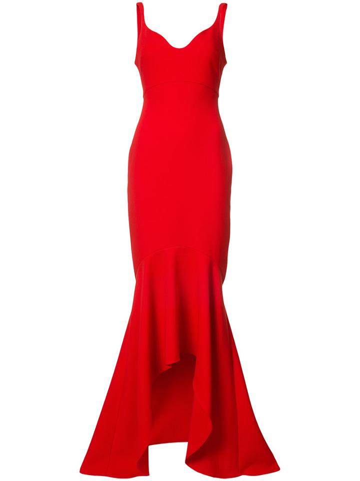 Cinq A Sept - Fitted Fishtail Hem Dress - Women - Polyester/spandex/elastane/viscose - 6, Red, Polyester/spandex/elastane/viscose