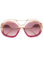 Fendi Eyewear Oversized Gradient Frame Sunglasses - Red