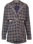 Silvia Tcherassi Cut-out Checkered Jacket - Blue