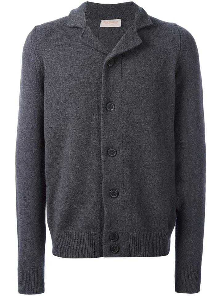 John Smedley 'grable' Cardigan, Men's, Size: Xxl, Grey, Cashmere/merino