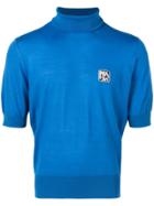 Prada Small Jacquard Logo Sweater - Blue