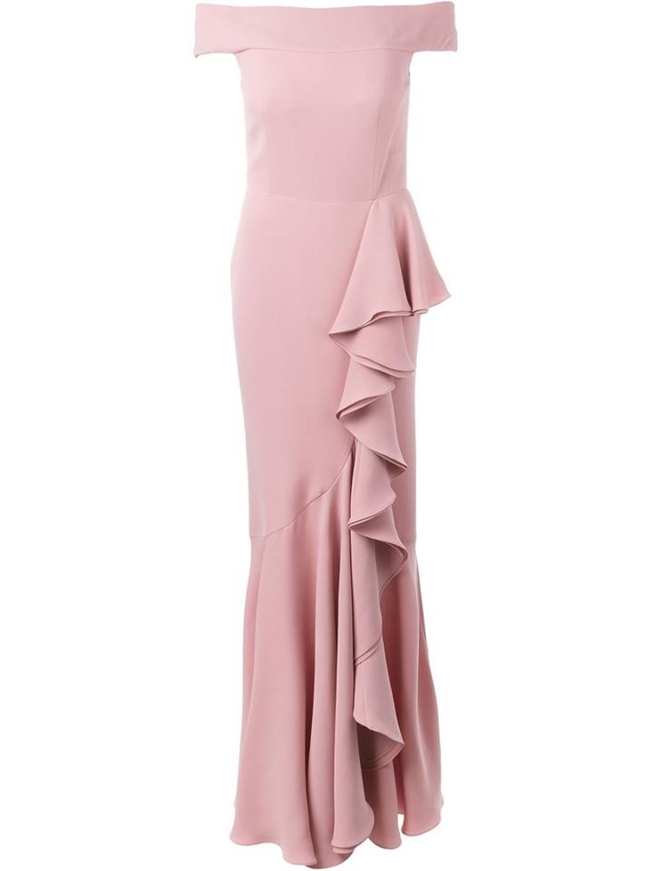 Alexander Mcqueen Ruffled Off The Shoulder Evening Dress