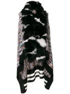 Missoni Fur Trim Knitted Cape - Multicolour