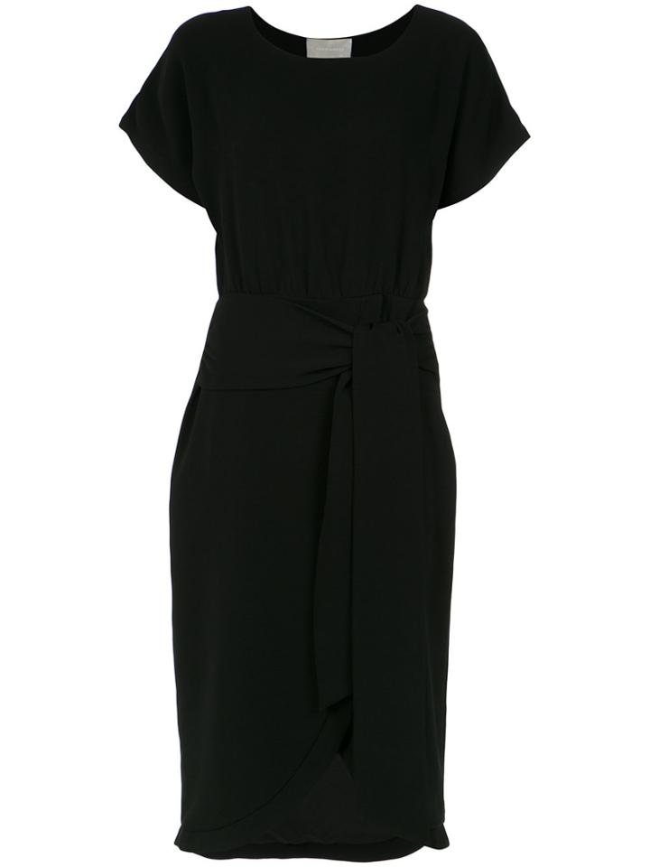 Lilly Sarti Tie Waist Midi Dress - Black