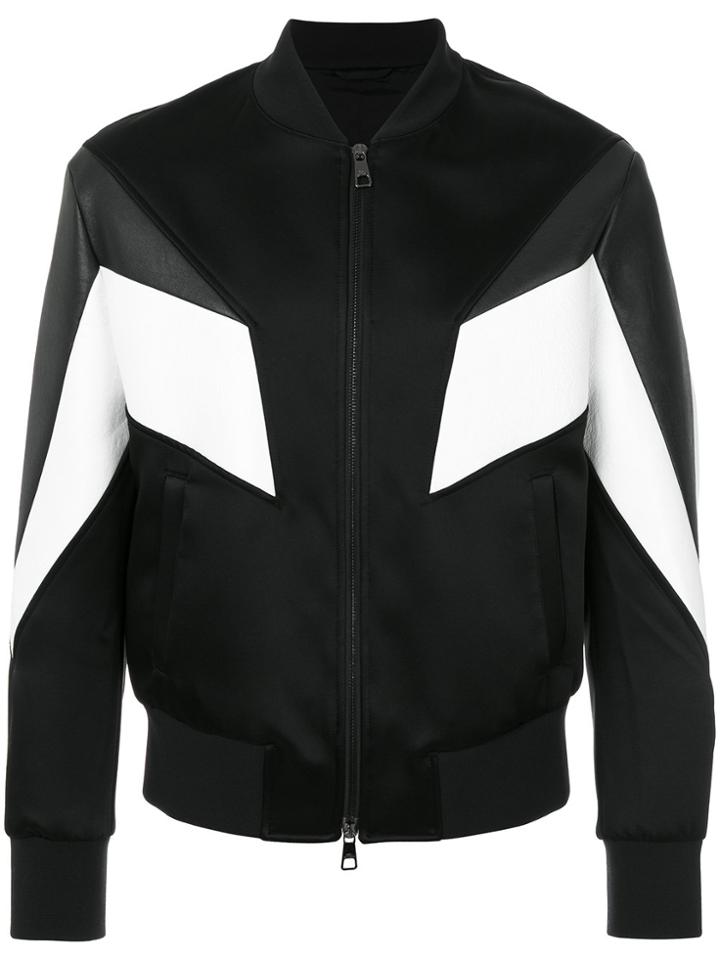 Neil Barrett Panelled Bomber Jacket - Black