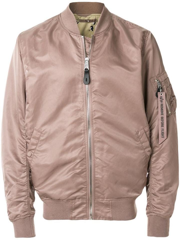 Alpha Industries Ruched Bomber Jacket - Neutrals