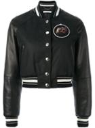 Givenchy Cropped Bomber Jacket, Women's, Size: 38, Black, Cotton/lamb Skin/viscose/polyester