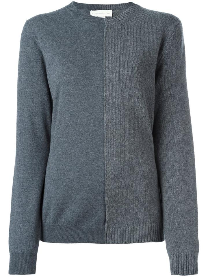 Stella Mccartney Contrast Knitted Panel Jumper, Women's, Size: 40, Grey, Cashmere/wool/virgin Wool