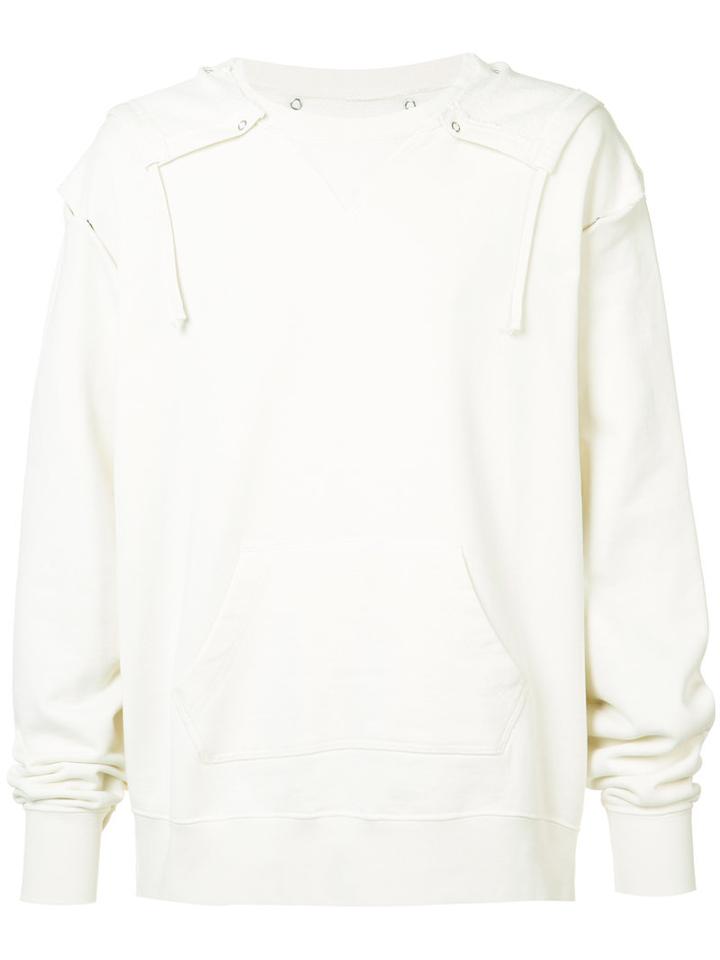 Maison Margiela Detachable Sleeve Sweatshirt, Men's, Size: 48, White, Cotton