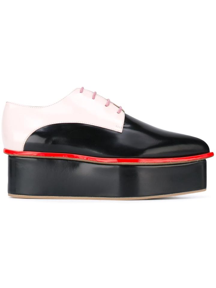 Delpozo Colour Block Lace-up Shoes - Black