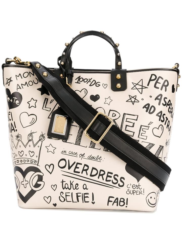 Dolce & Gabbana Printed Tote Bag - Nude & Neutrals