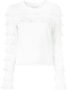 See By Chloé Ruffled Lace Trim Top, Women's, Size: Small, White, Cotton