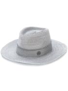 Maison Michel Straw Wide-brim Hat - Grey