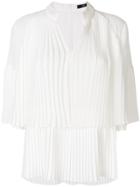Steffen Schraut Pleated Shift Blouse - White