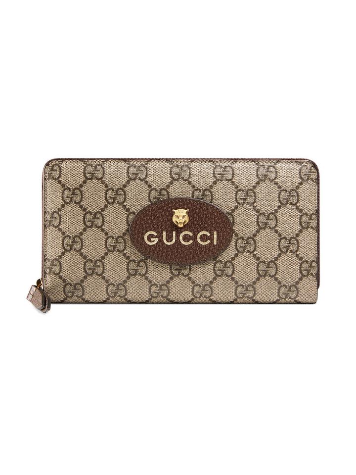 Gucci Neo Vintage Gg Supreme Zip Around Wallet - Nude & Neutrals