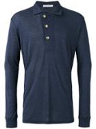 Pierre Balmain Long Sleeve Polo Top, Men's, Size: 52, Blue, Viscose/wool