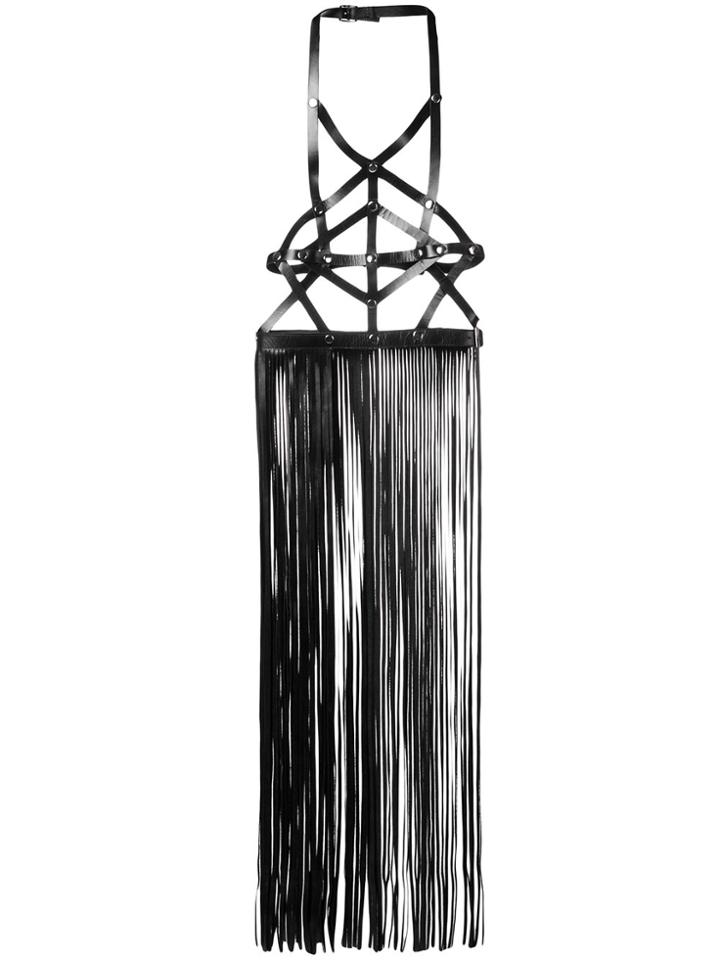 Manokhi Fringed Harness Top - Black