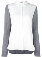 Twin-set Contrast Shirt, Women's, Size: Small, Grey, Cotton/polyester/spandex/elastane/wool