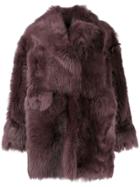 Blancha Oversized Shearling Jacket - Purple