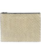 Osklen - Igapo Large Clutch Bag - Unisex - Calf Leather/pirarucu Skin - One Size, Nude/neutrals, Calf Leather/pirarucu Skin