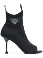 Prada High Heel Ankle Boots - Black