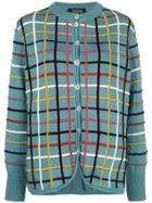 Jean Paul Gaultier Vintage Checked Piping Knitted Jacket - Blue