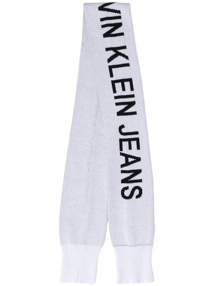 Calvin Klein Jeans Logo Scarf - White