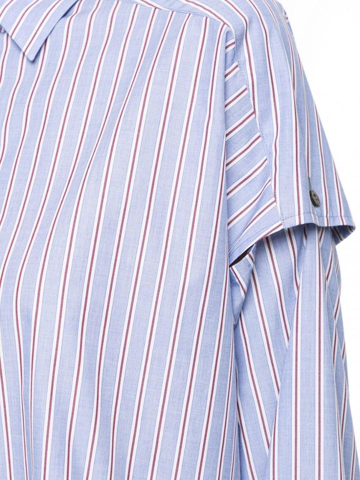 Ujoh Striped Button-up Shirt - Blue