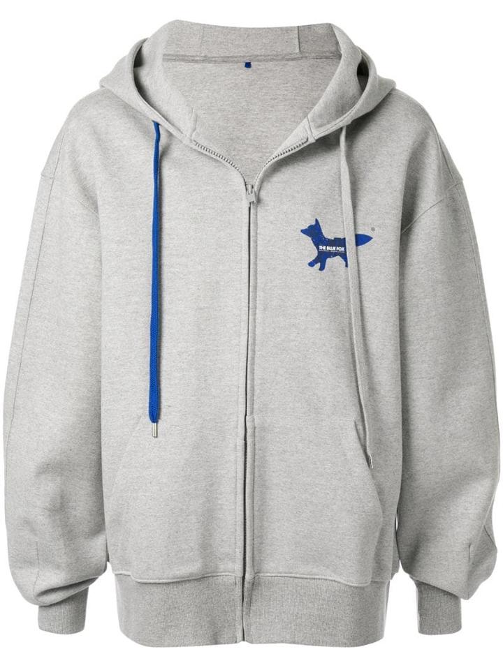 Ader Error Ader Error X Maison Kitsuné Zip-up Hoodie - Grey