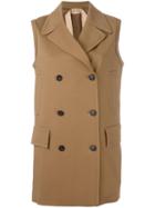 No21 Sleeveless Coat, Women's, Size: 40, Brown, Cupro/viscose/spandex/elastane
