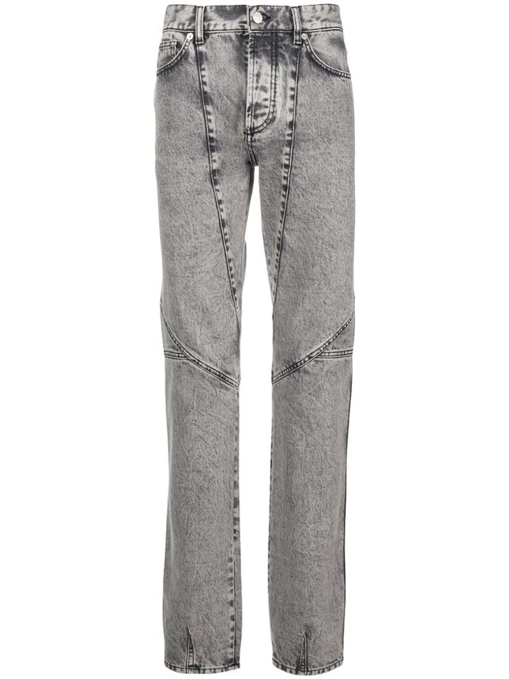 Givenchy Panelled Straight Leg Jeans - Grey