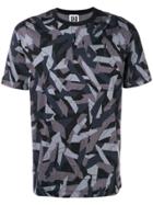 Les Hommes Urban Graphic Camouflage Print T-shirt - Blue