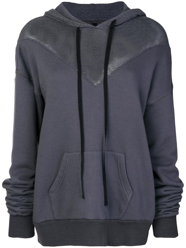 Unravel Project Knitted Neckline Hoodie - Grey