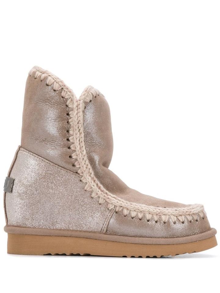 Mou Eskimo Wedge Snow Boots - Grey