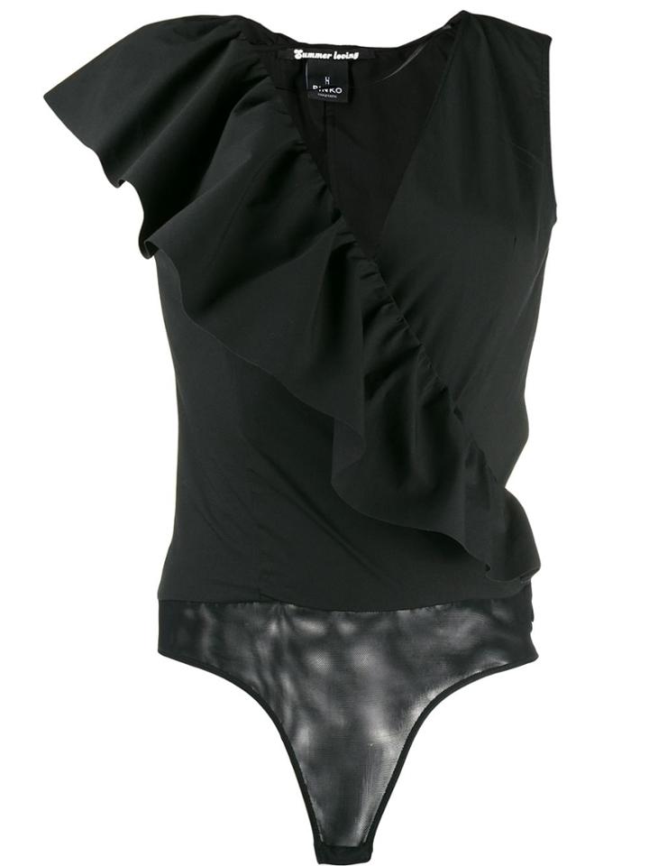 Pinko Ruffled One Piece - Black