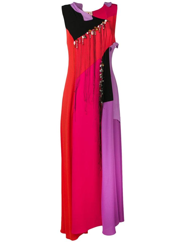 Marni Contrast Panels Dress - Red