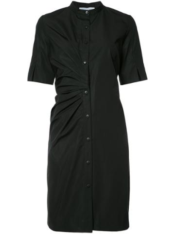 Nellie Partow Band Collar Dress, Women's, Size: 8, Black, Cotton
