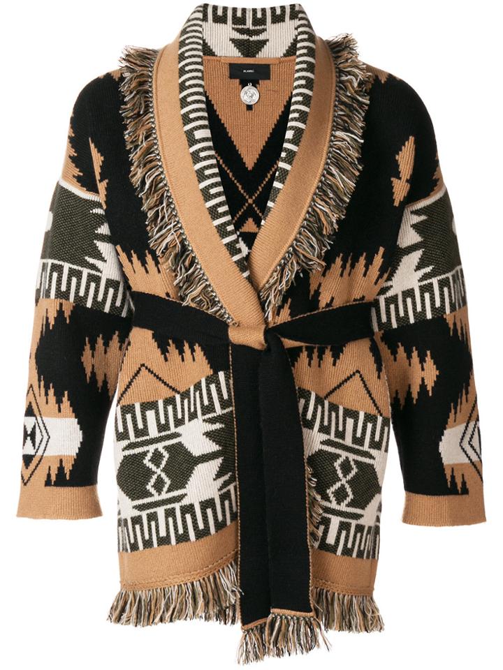 Alanui Icon Jacquard Cardigan - Black