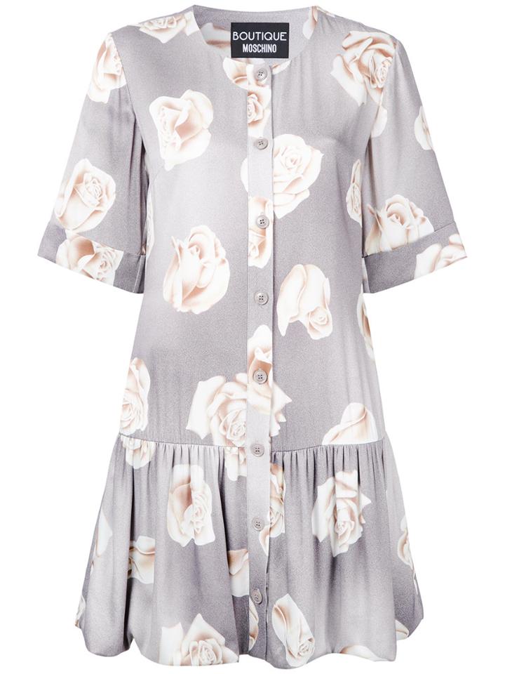 Boutique Moschino Floral Print Dress - Grey