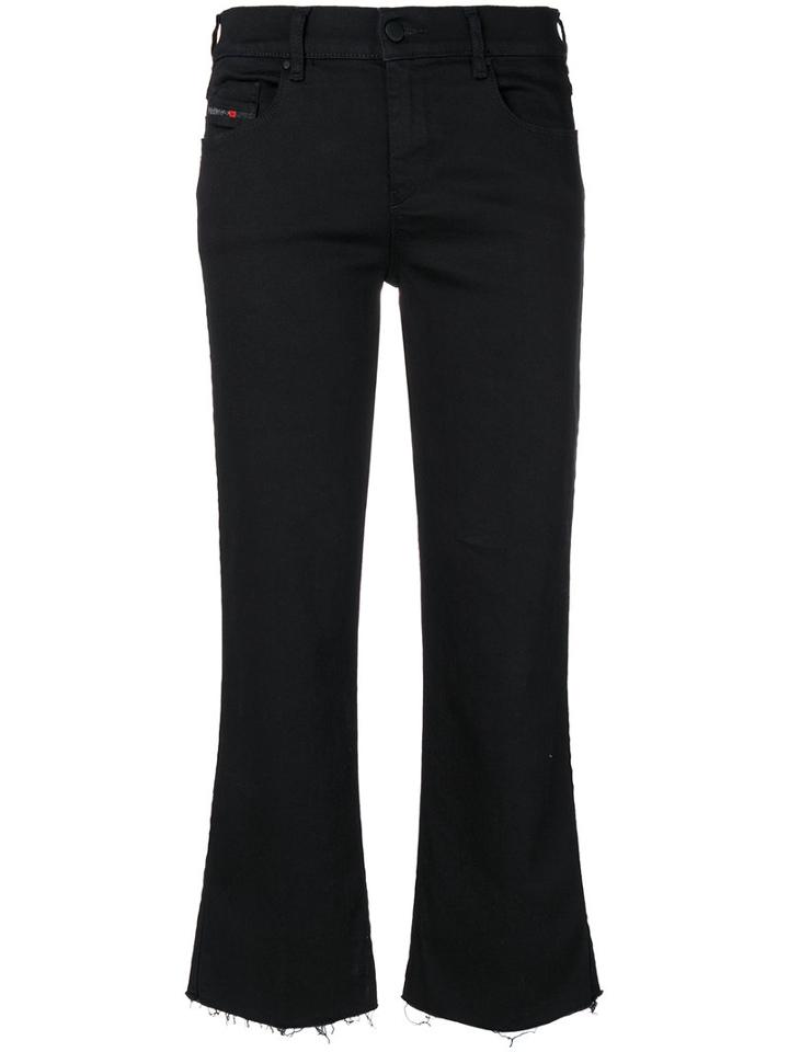 Diesel - Cropped Jeans - Women - Cotton/spandex/elastane - 25, Black, Cotton/spandex/elastane