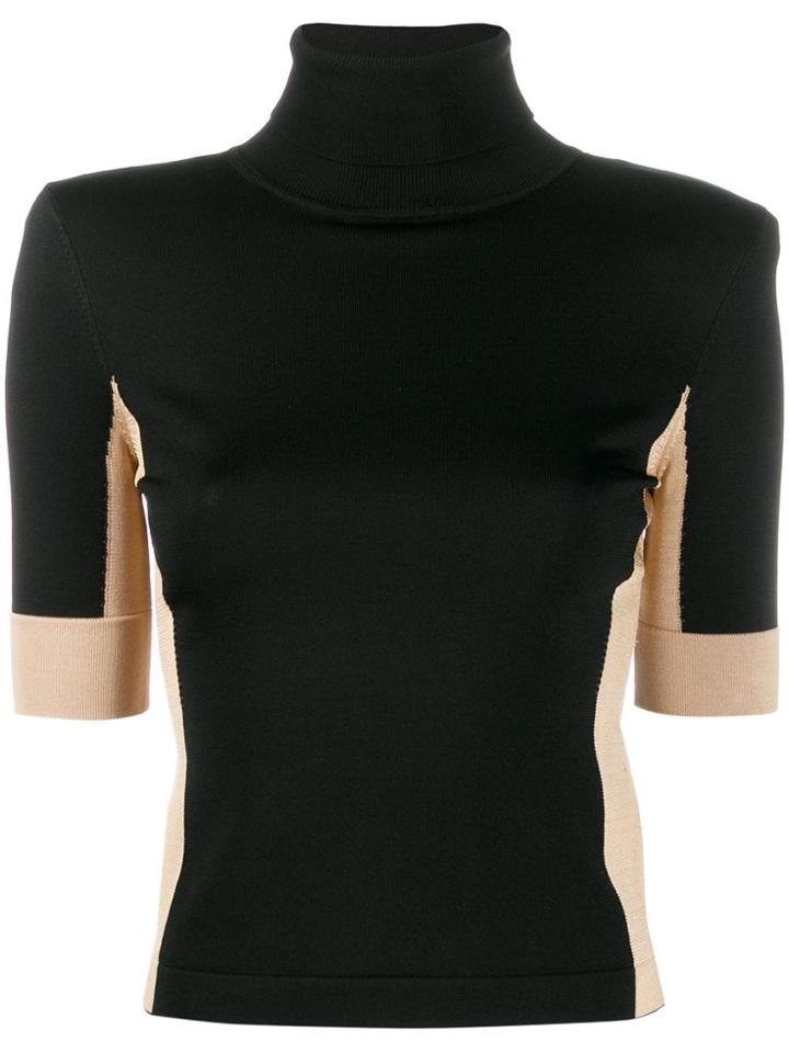 Elisabetta Franchi Colour Block Knitted Top - Black